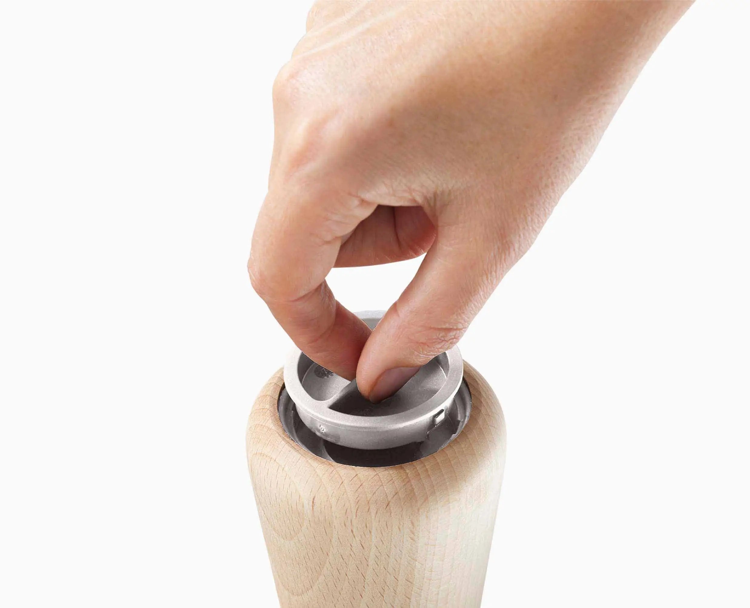joseph-joseph-milltop-wood-salt-mill-natural-beech-wood-inverted-design image 7