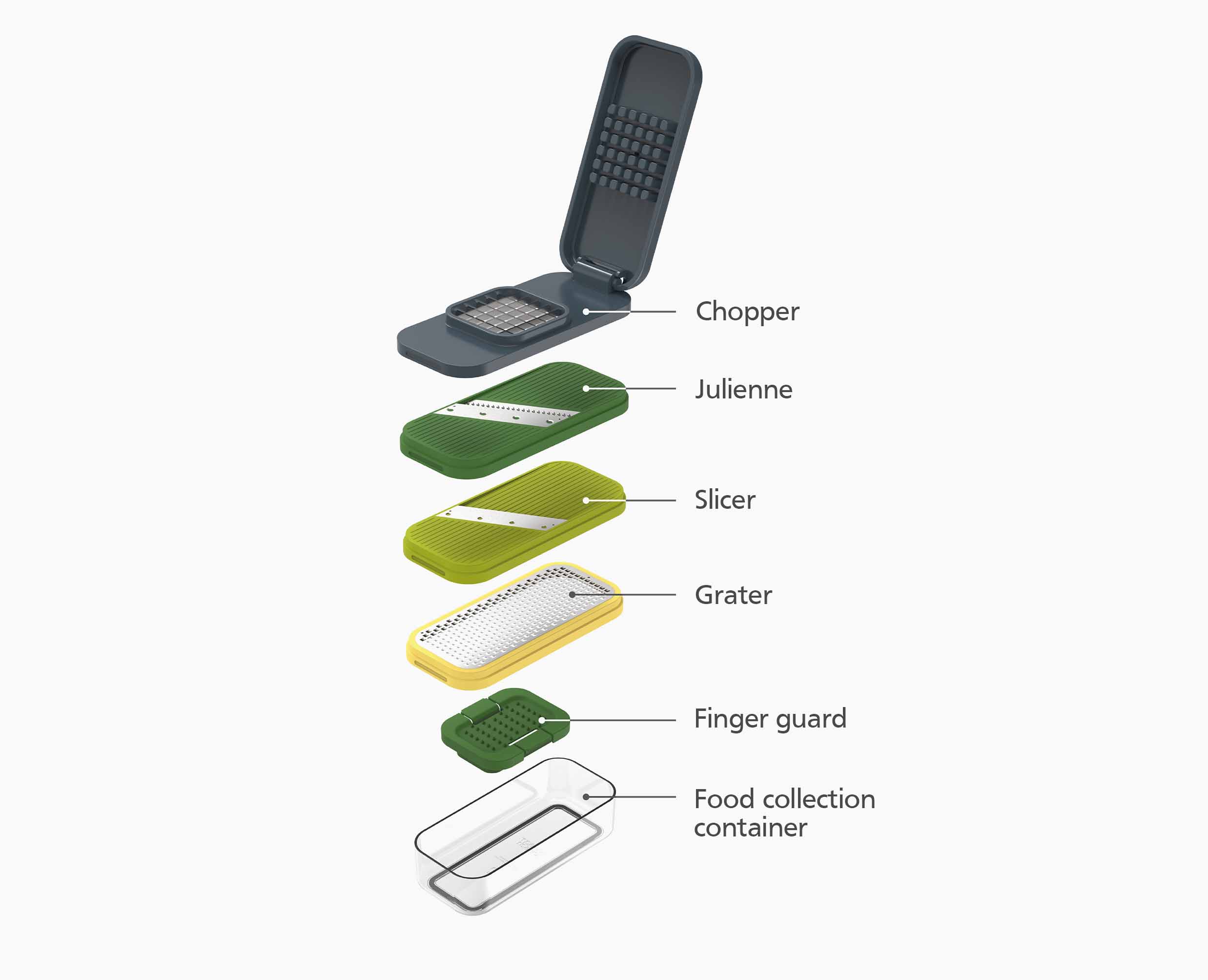 joseph-joseph-multi-prep-compact-4-piece-grater-slicer-with-container-multicolou image 5