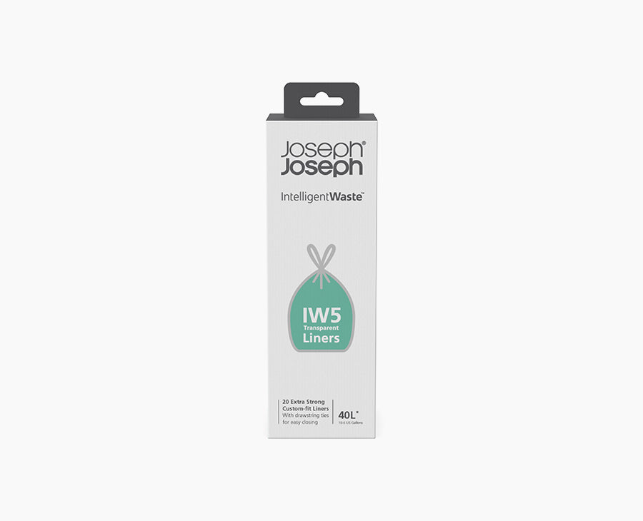 joseph-joseph-iw5-40l-clear-bin-liners-pack-of-20-for-titan-20-trash-compactor image 1