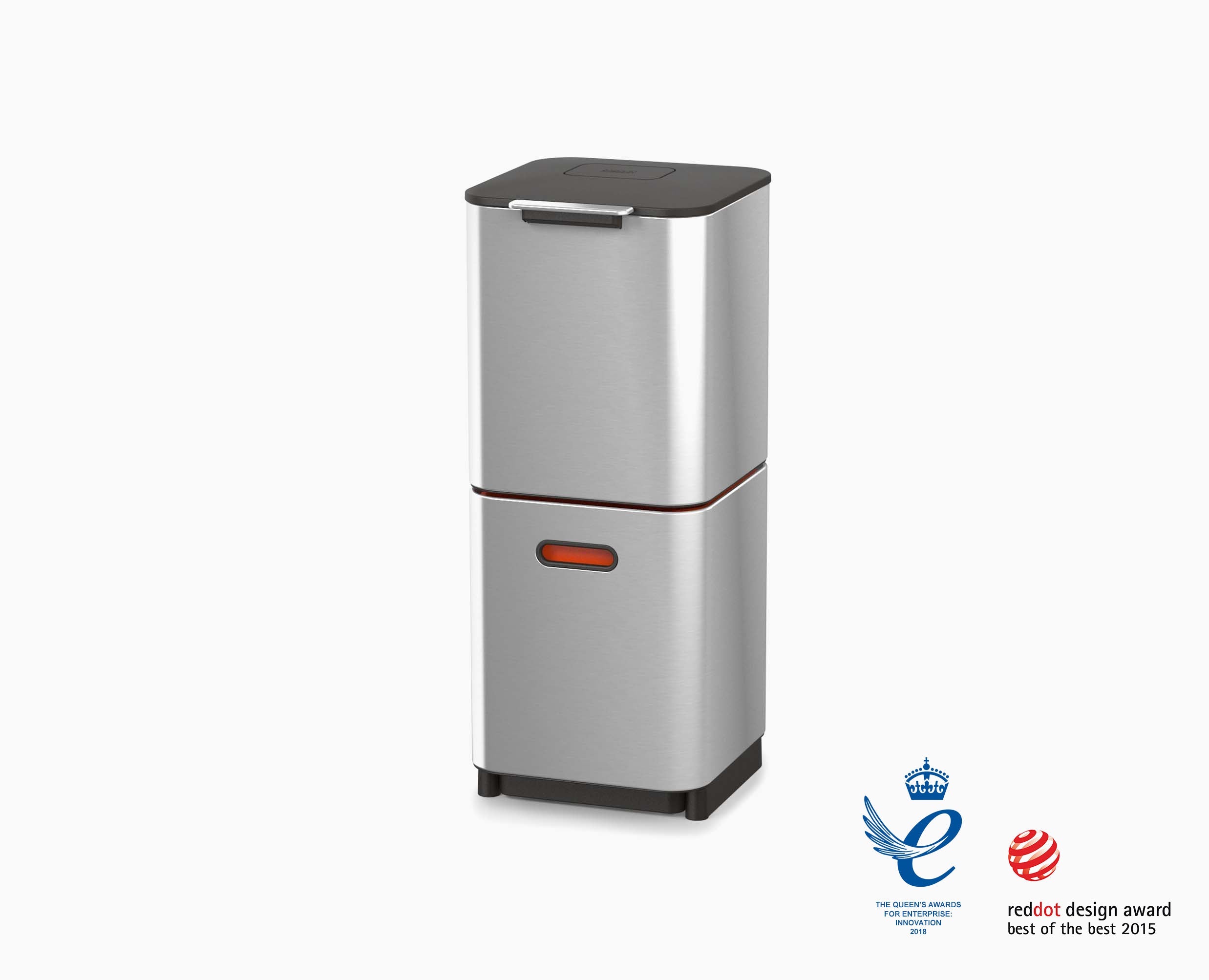 joseph-joseph-totem-compact-40l-stainless-steel-waste-recycling-bin image 4