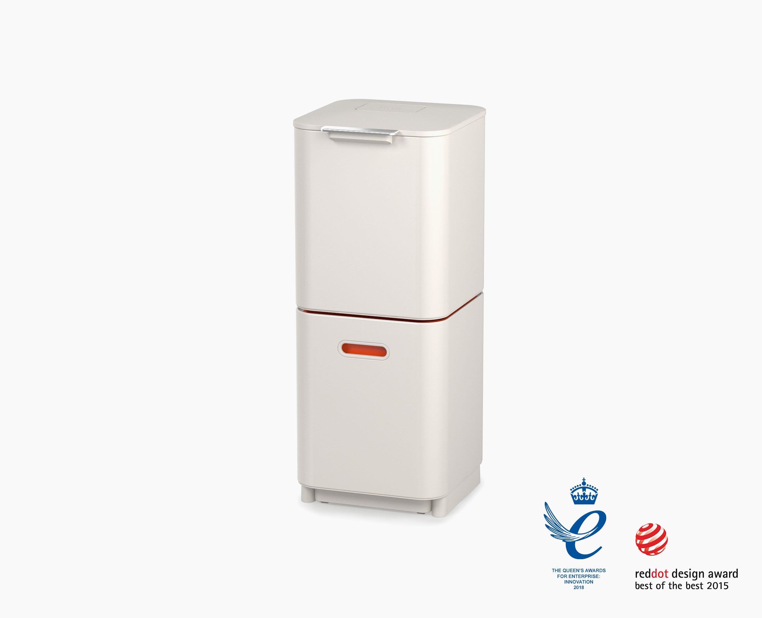 joseph-joseph-totem-compact-40l-dual-compartment-waste-recycling-bin-stone image 4