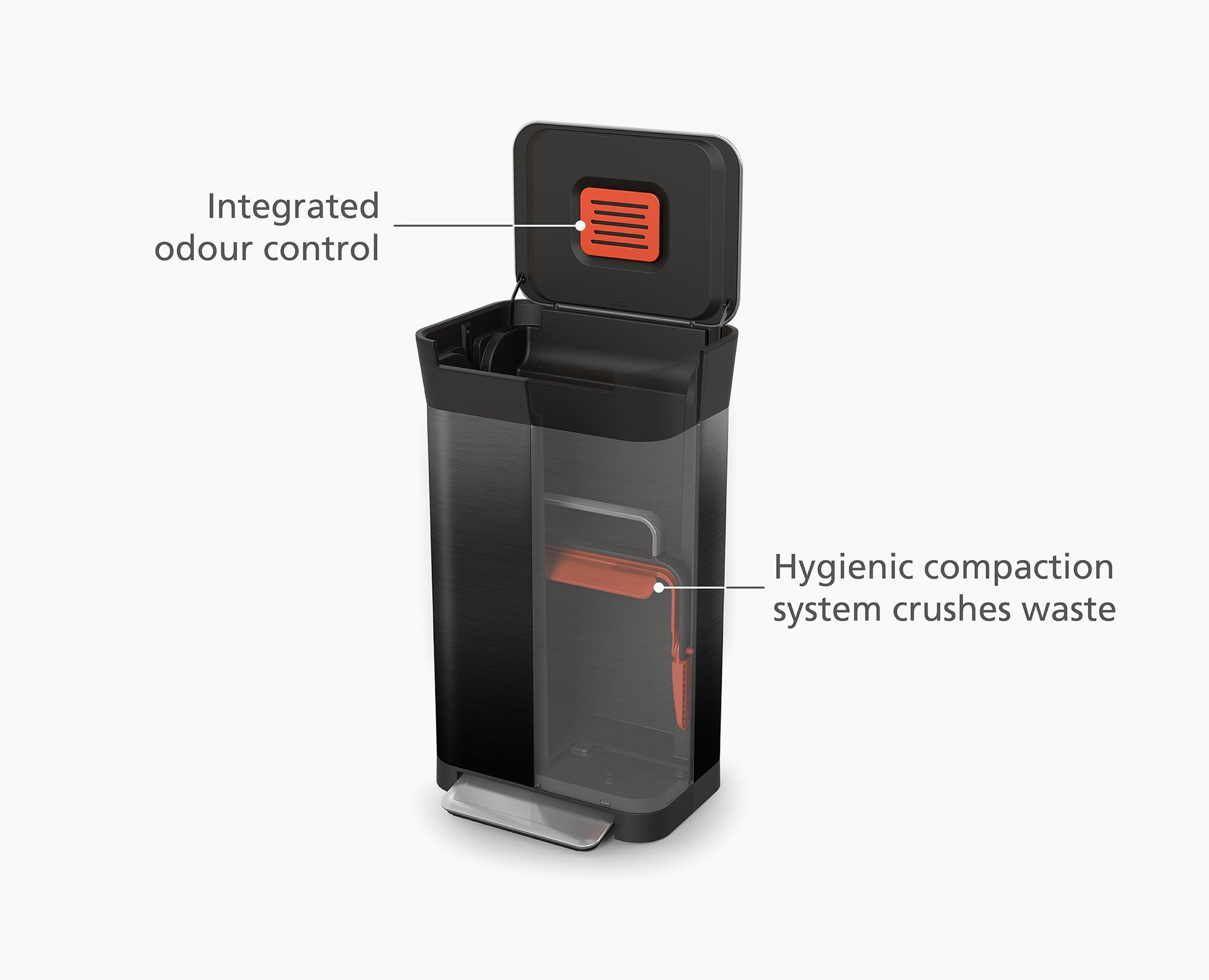 joseph-joseph-titan-30l-black-trash-compactor-starter-set image 3