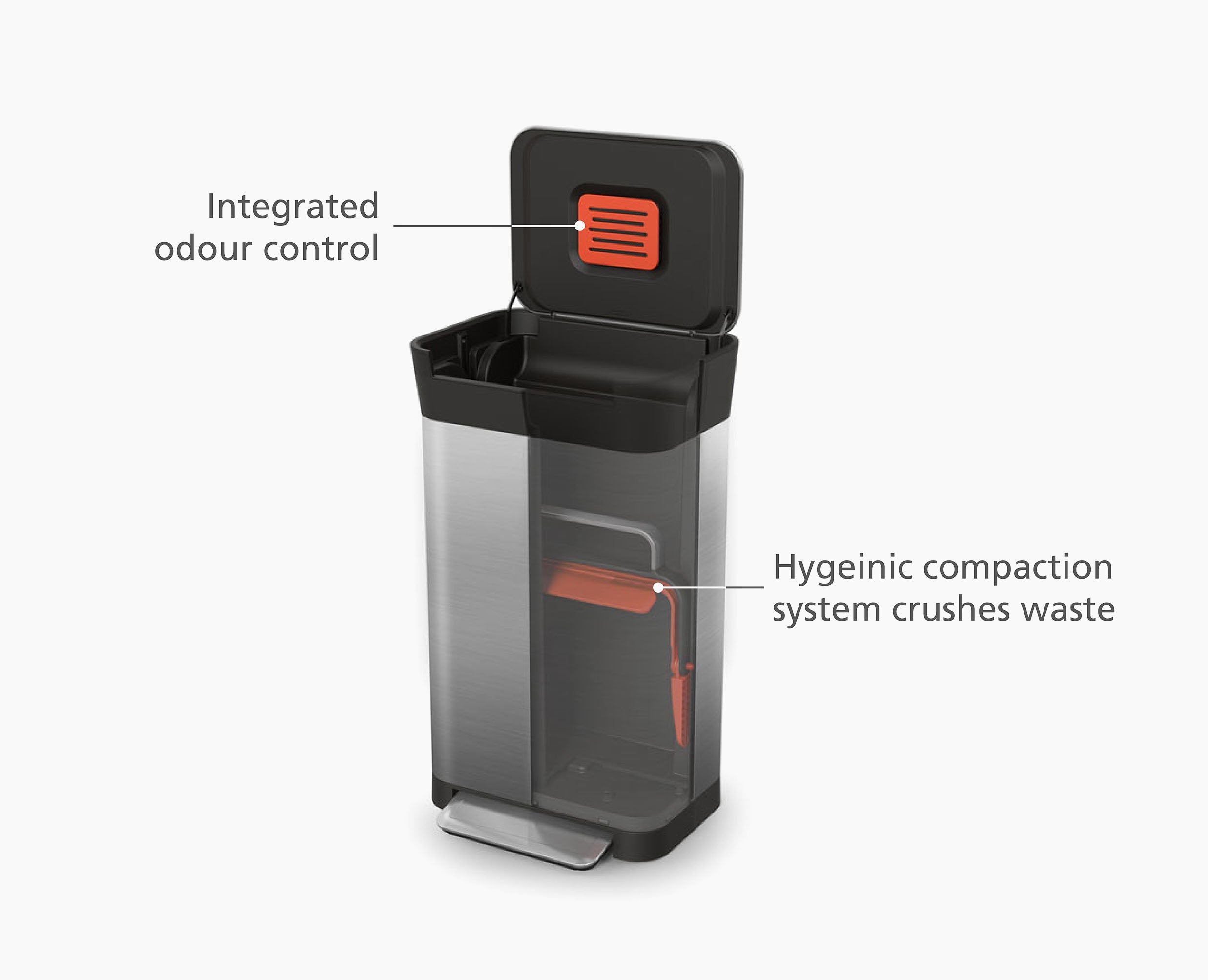 joseph-joseph-titan-30l-stainless-steel-trash-compactor-starter-set image 3