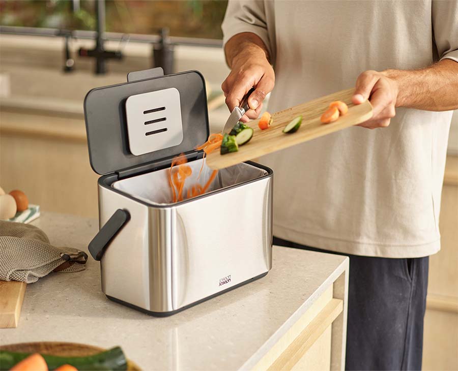 joseph-joseph-collect-4l-stainless-steel-food-waste-caddy image 2
