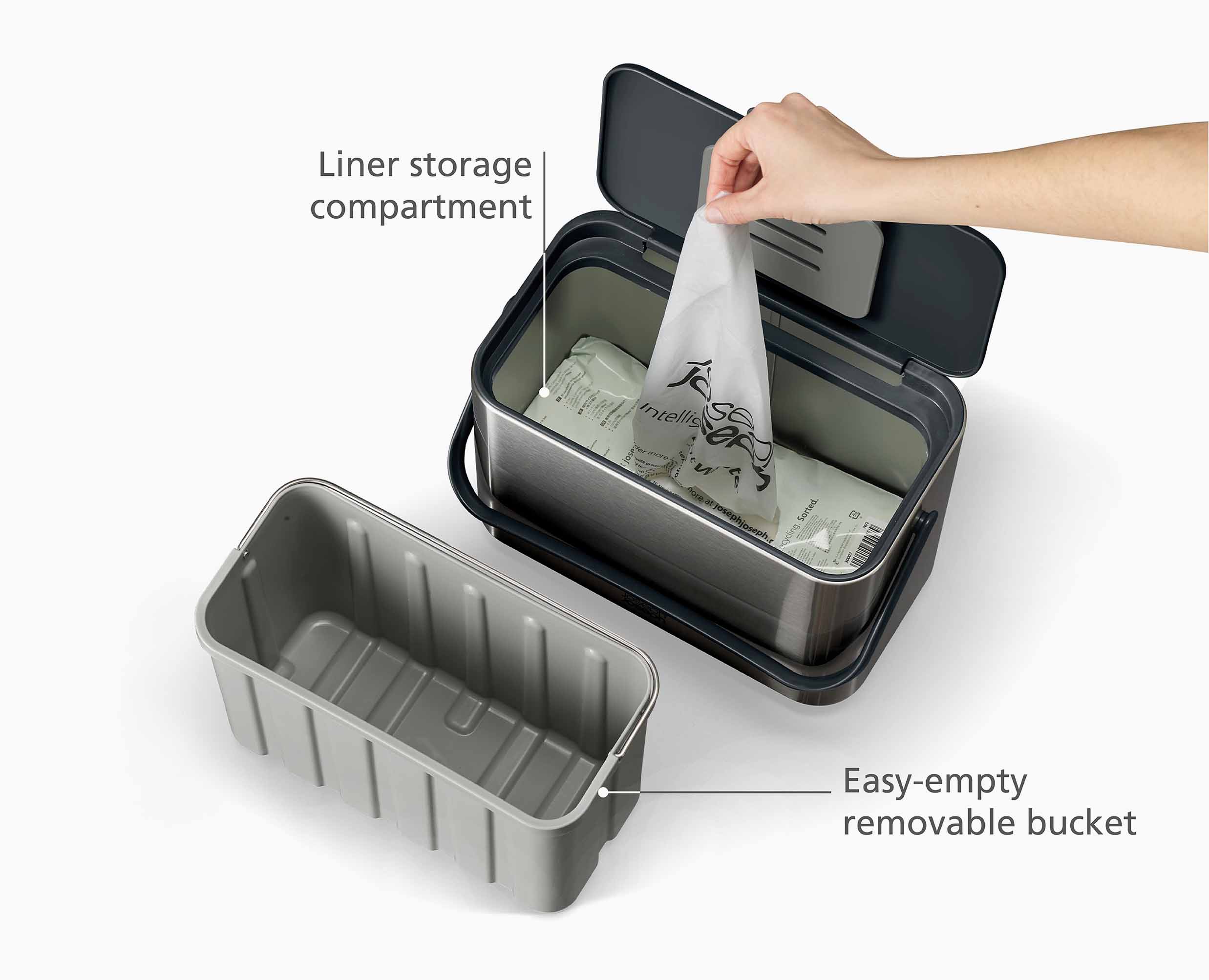 joseph-joseph-collect-4l-stainless-steel-food-waste-caddy image 8