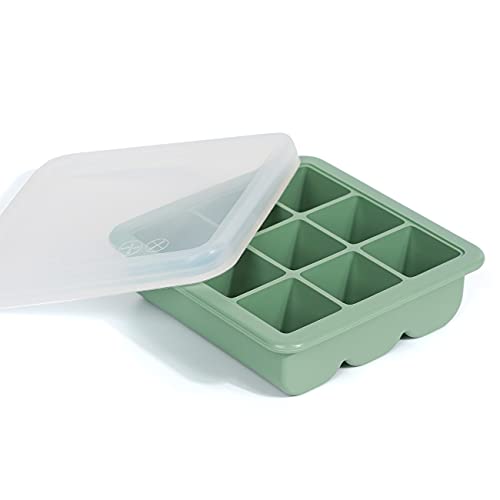 haakaa-baby-food-freezer-tray-with-lid-9-x-1-2-oz-silicone-pea-green image 7