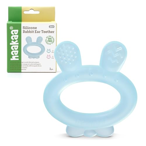 haakaa-rabbit-ear-frozen-baby-teether-100-silicone-freezer-safe-for-3-months-blu image 8