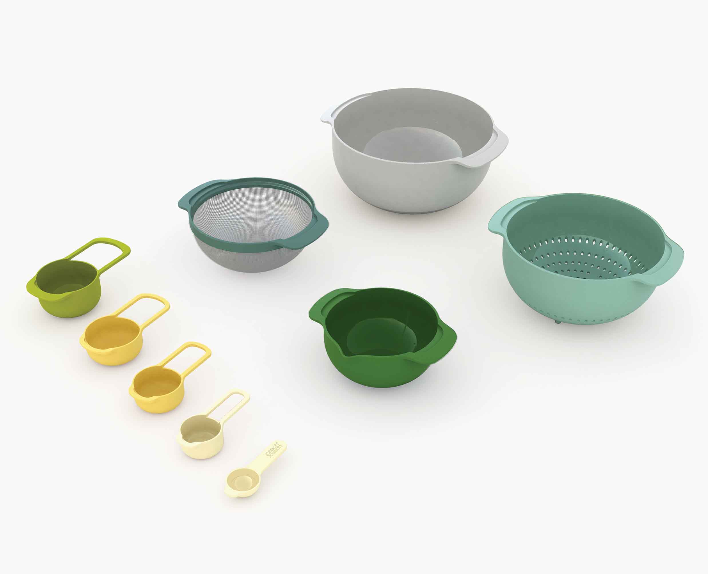 joseph-joseph-nest-9-plus-opal-bowl-set-with-colander-sieve-measuring-cups image 4