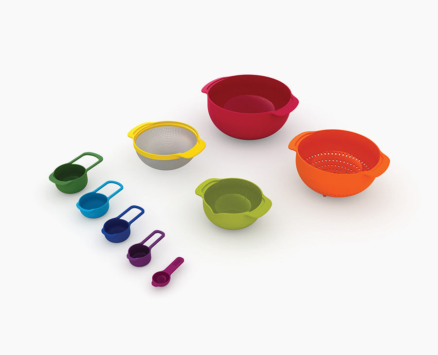joseph-joseph-nest-9-plus-red-bowl-set-with-measuring-cups-and-colander image 2