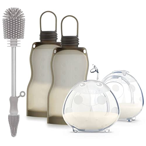 haakaa-ladybug-silicone-milk-collectors-with-storage-bags-cleaning-brush-set-let image 7