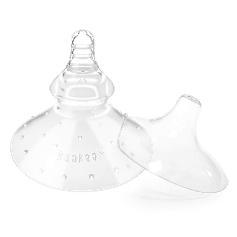 haakaa-nipple-shields-for-nursing-soft-silicone-with-carry-case-2-count image 1