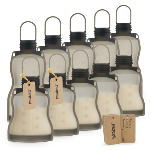 haakaa-reusable-silicone-breastmilk-storage-bag-set-10-pack-with-9oz-4-5oz-sizes image 8