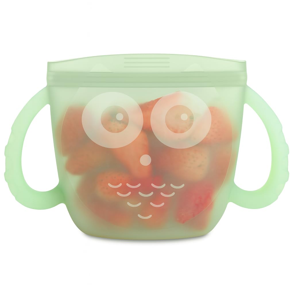 haakaa-oscar-owl-baby-snack-container-silicone-travel-snack-pouch-spill-resistan image 1
