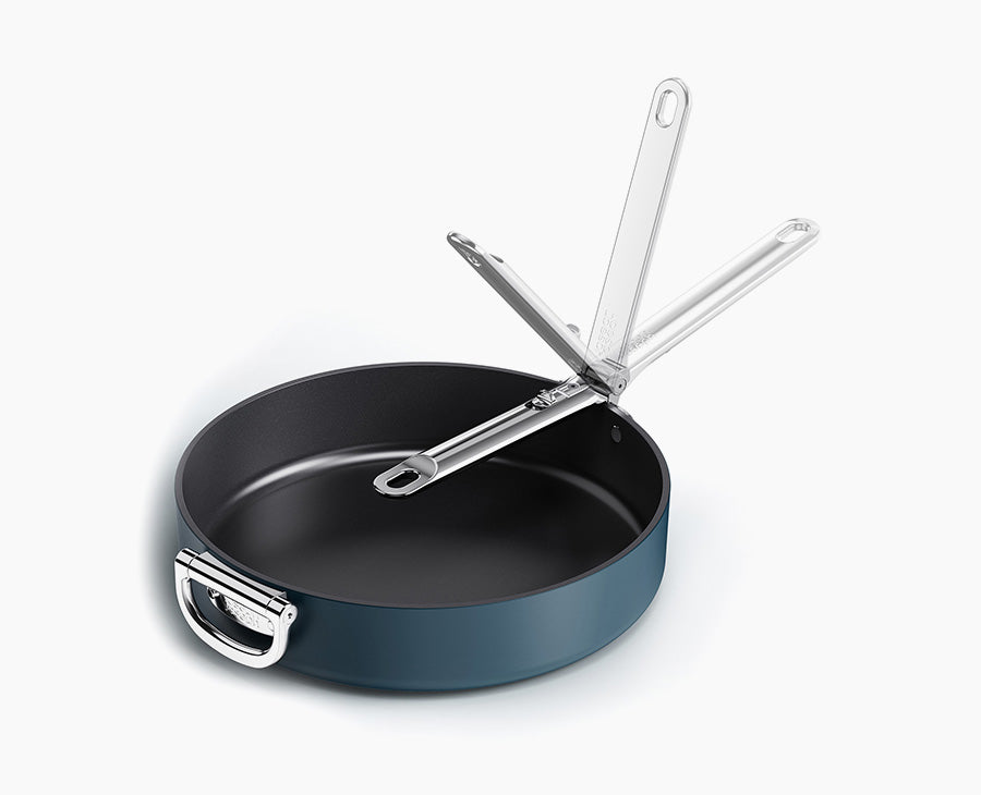 joseph-joseph-space-folding-handle-ceramic-non-stick-30cm-blue-frying-pan image 1