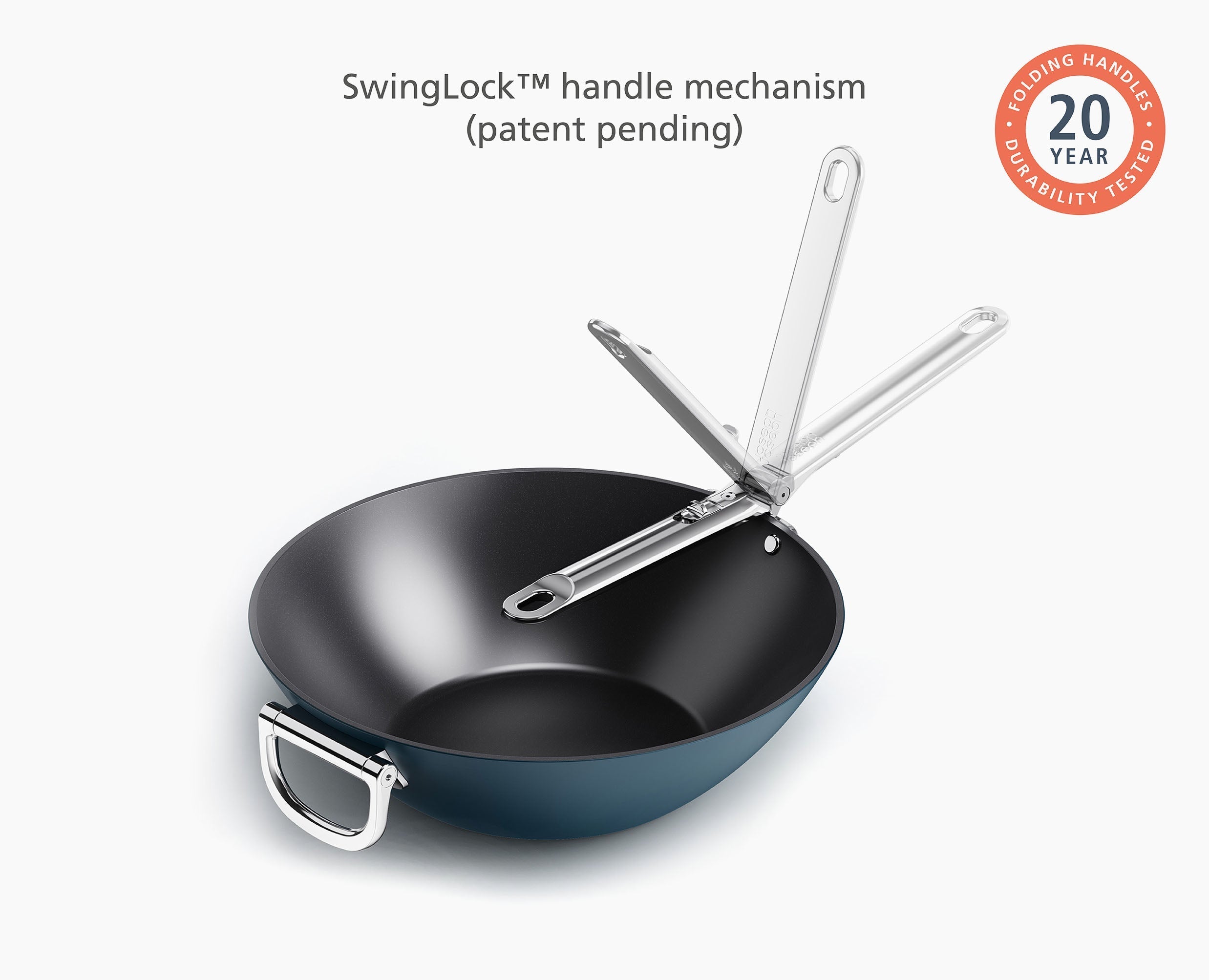 joseph-joseph-space-folding-handle-ceramic-non-stick-32cm-blue-wok image 5