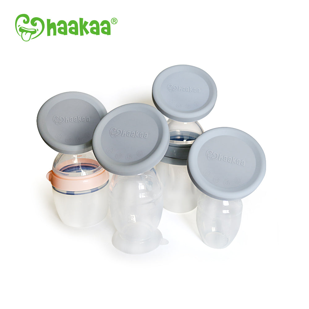 haakaa-silicone-breast-pump-lid-grey image 4
