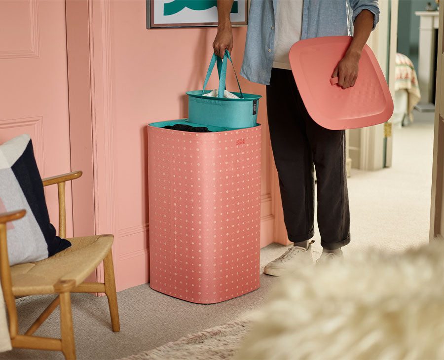 joseph-joseph-tota-pop-60l-coral-laundry-separation-basket image 2