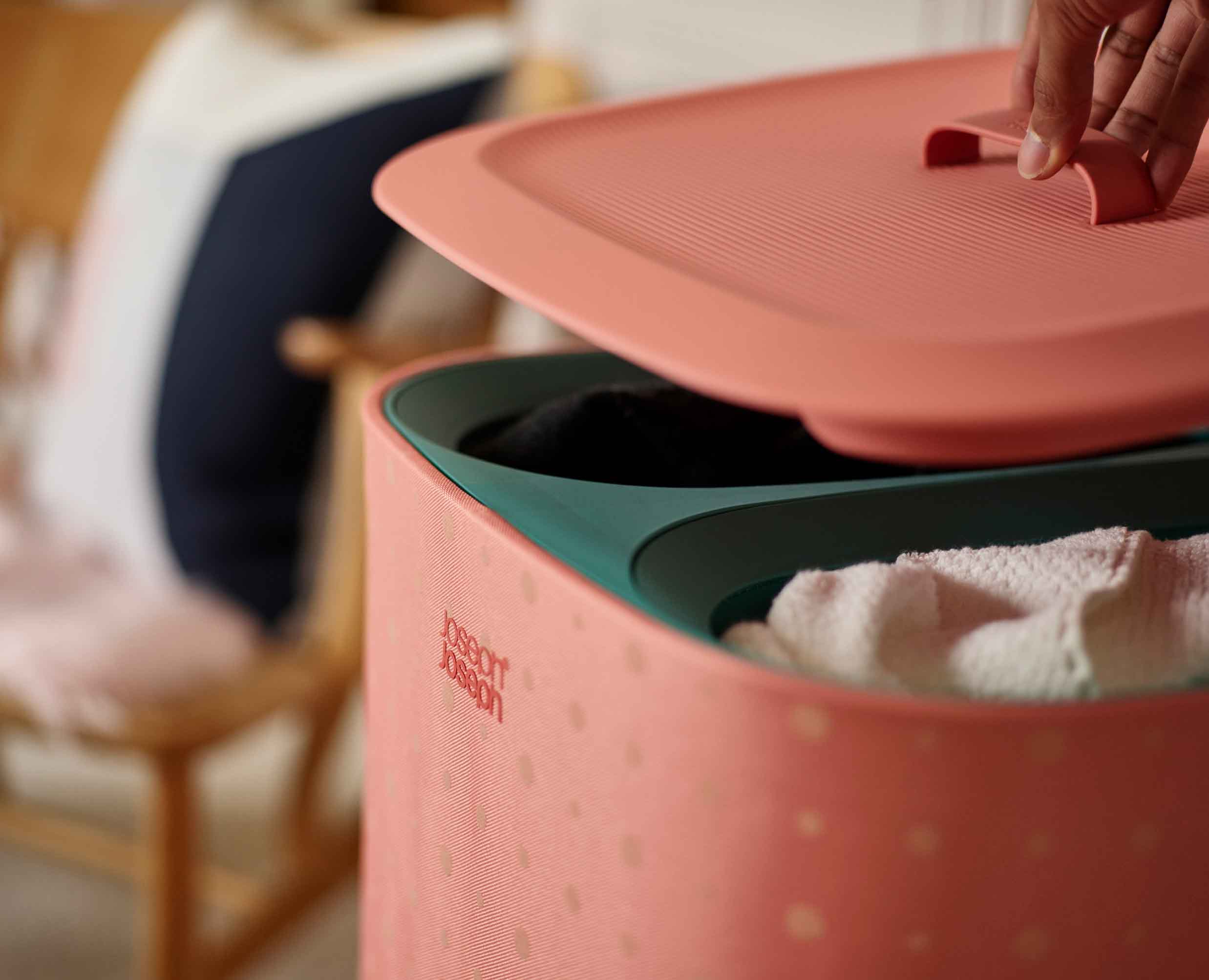joseph-joseph-tota-pop-60l-coral-laundry-separation-basket image 5