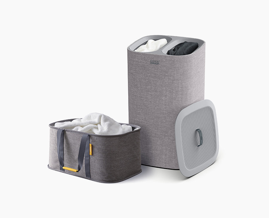 joseph-joseph-2-piece-grey-laundry-basket-set-with-tota-and-hold-all image 1