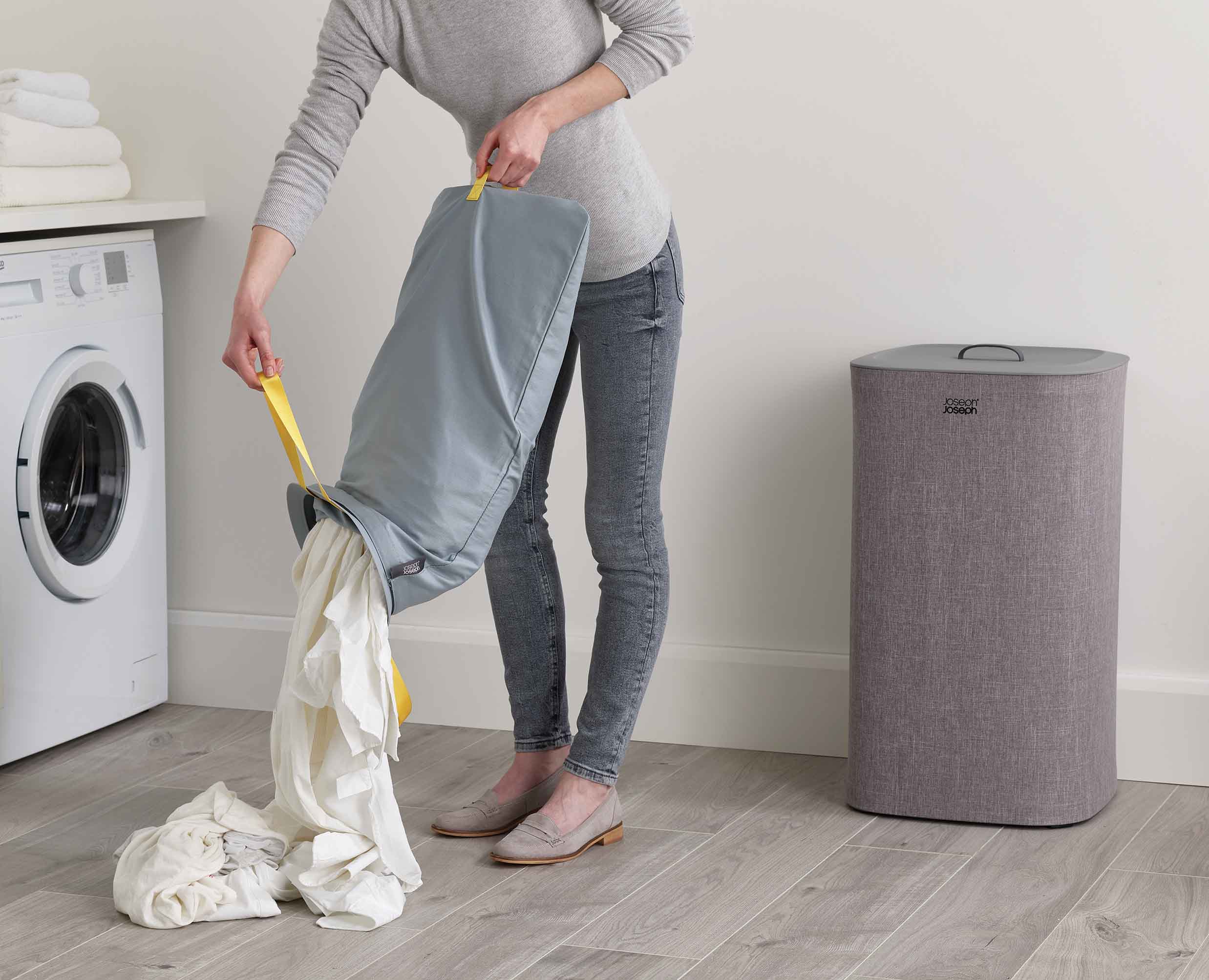 joseph-joseph-2-piece-grey-laundry-basket-set-with-tota-and-hold-all image 5