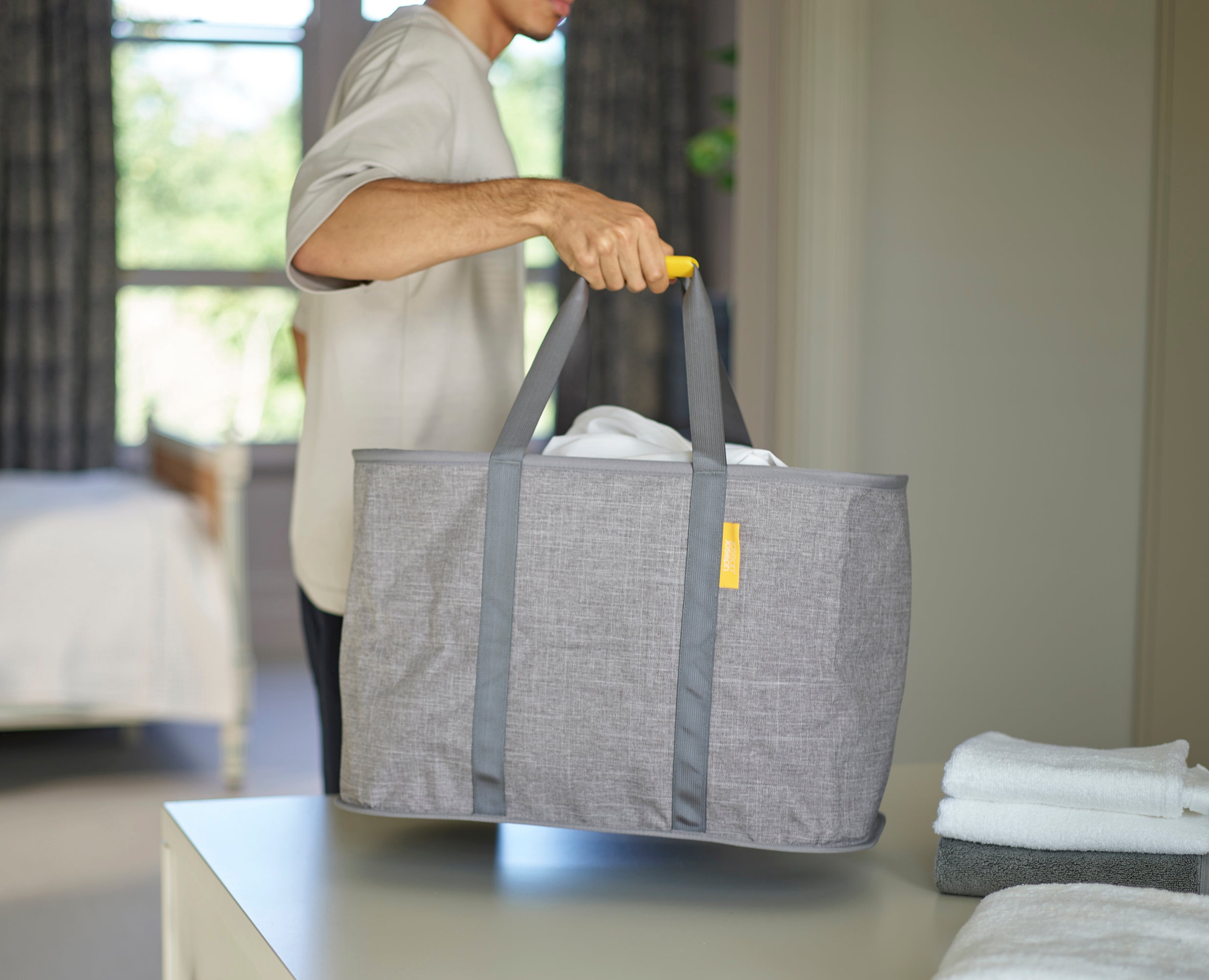 joseph-joseph-tota-trio-90l-hold-all-max-55l-laundry-basket-set-grey image 2