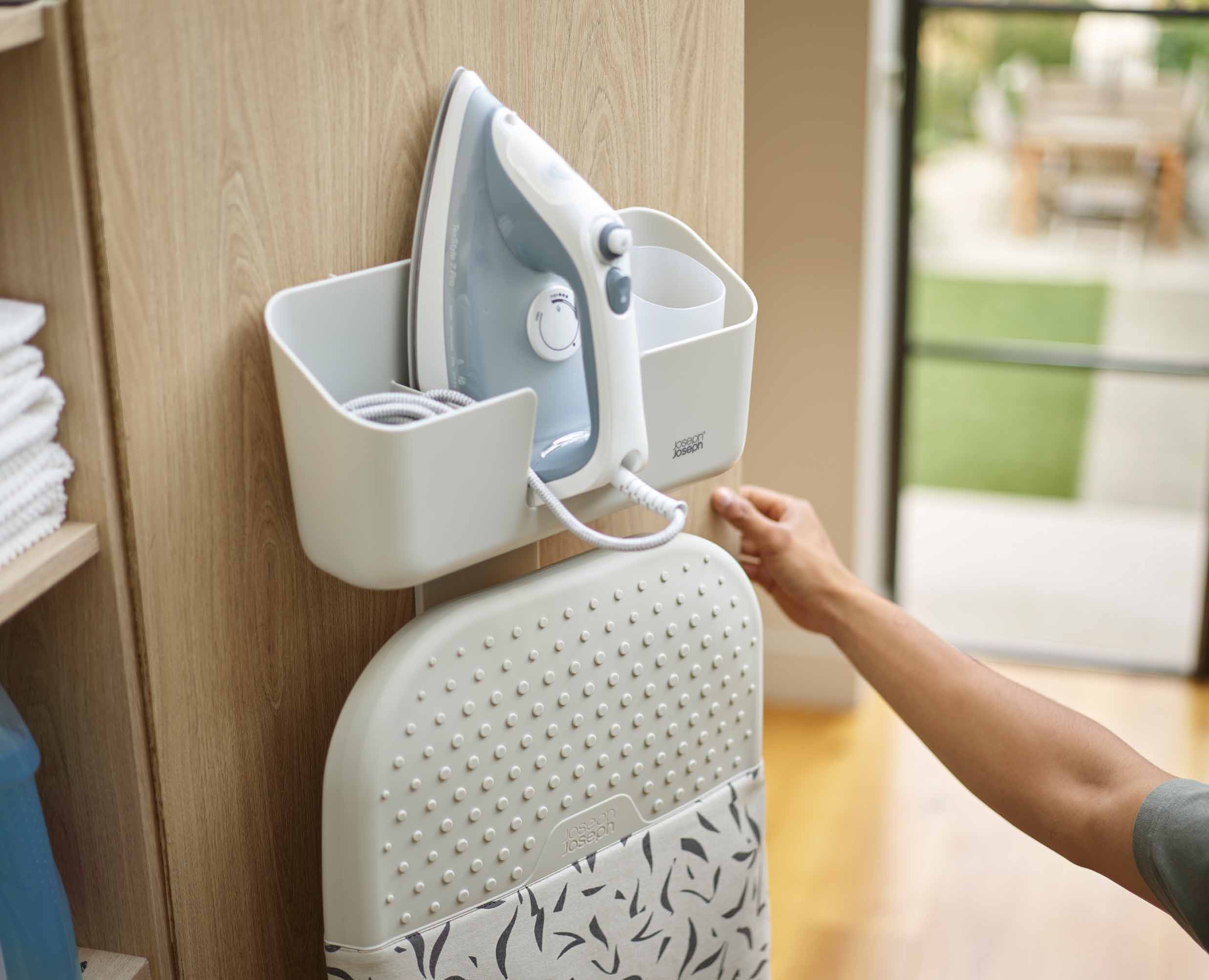 joseph-joseph-ironhub-wall-mounted-ecru-iron-storage-caddy image 3