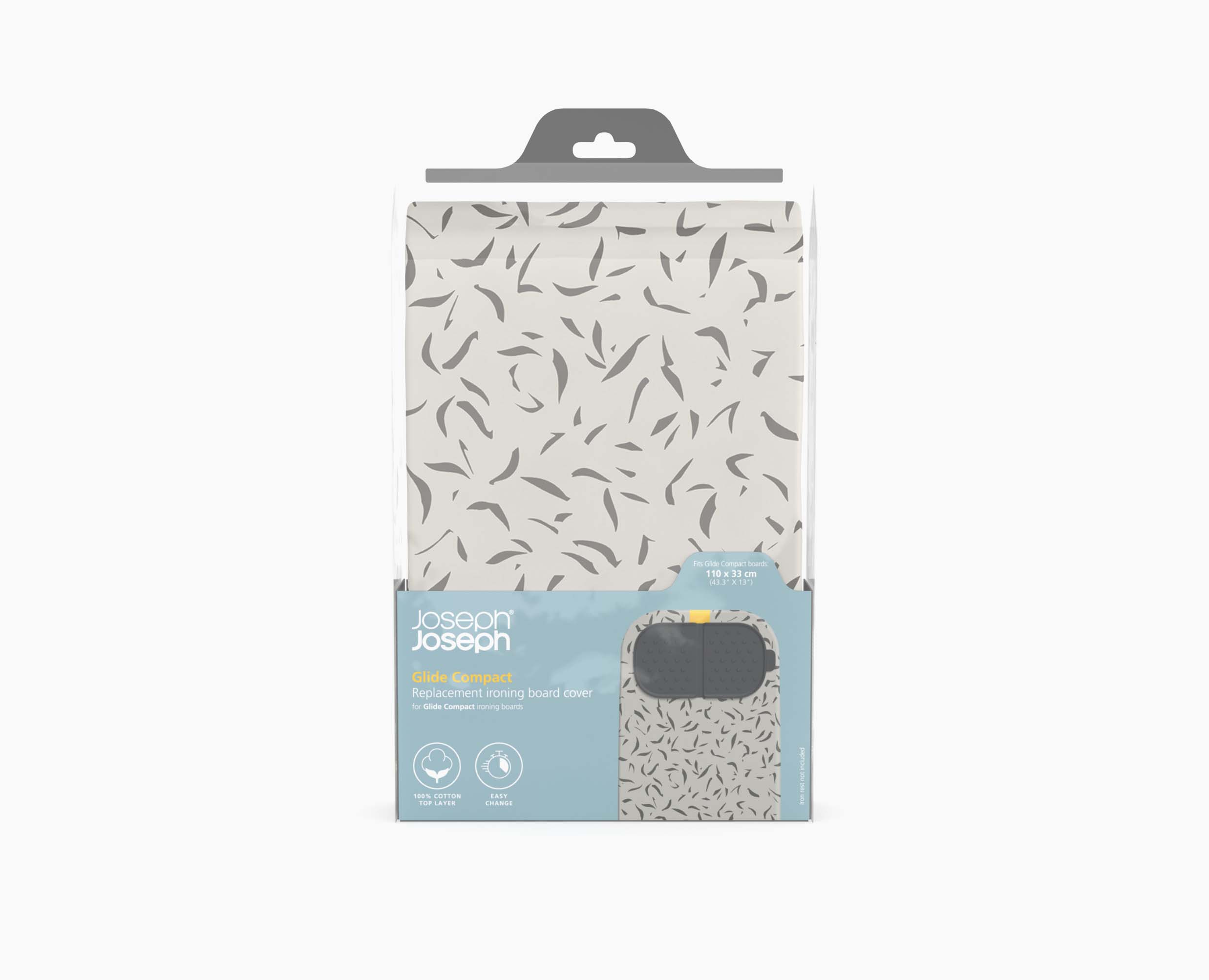 joseph-joseph-glide-compact-110cm-ecru-ironing-board-cover image 3