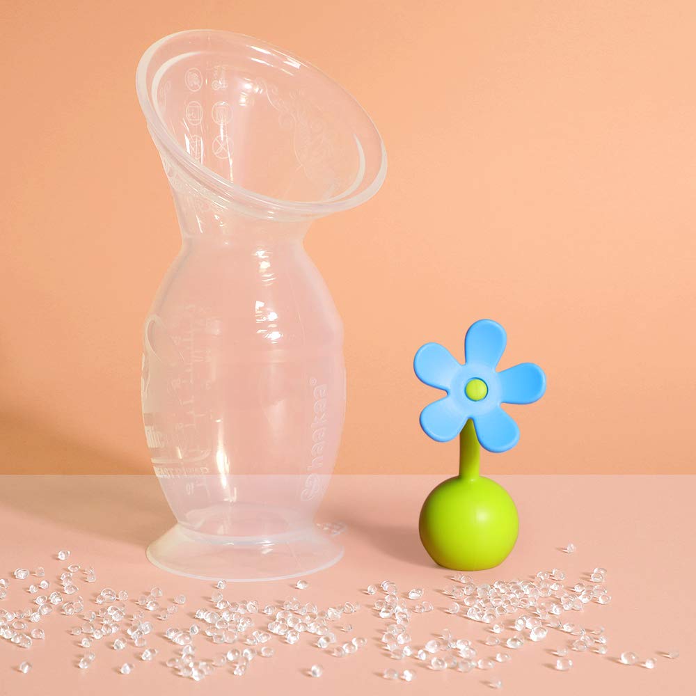 haakaa-manual-breast-pump-4oz-100ml-with-suction-base-flower-stopper-100-food-gr image 8