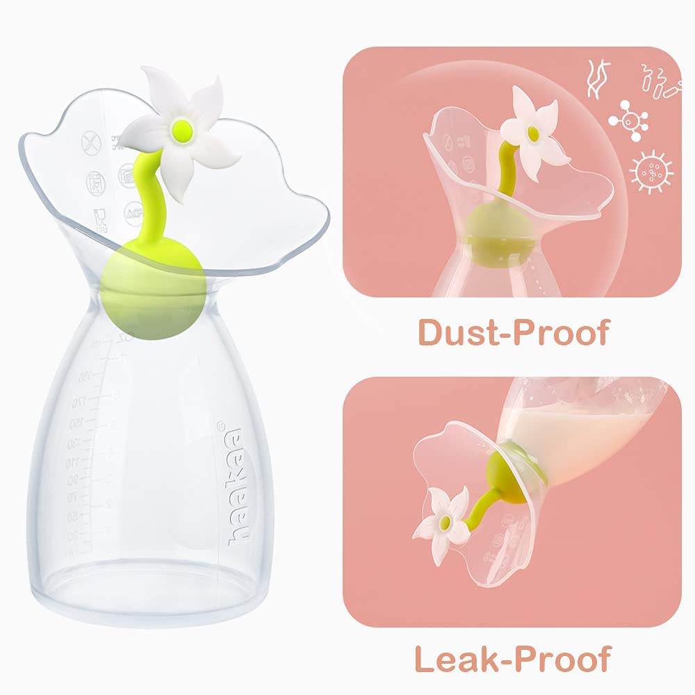 haakaa-manual-breast-pump-with-flower-stopper-silicone-strap-7oz-200ml-new-versi image 2
