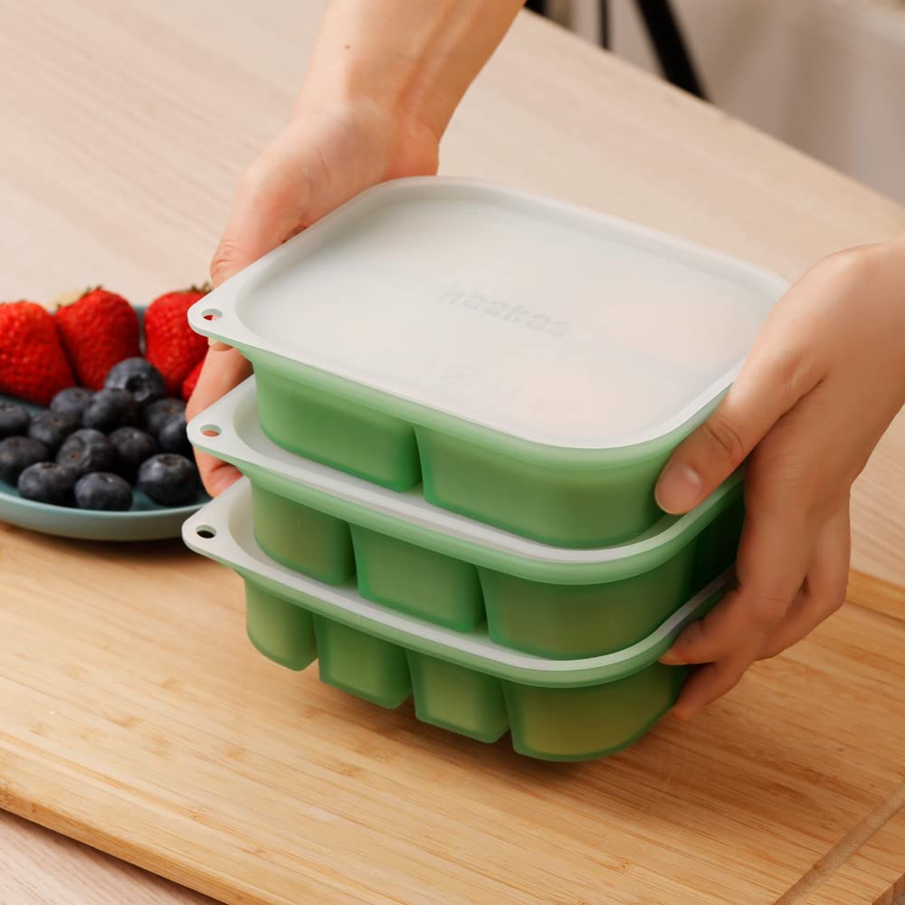 haakaa-silicone-baby-food-freezer-tray-with-lid-8-compartments-1-5-oz-each-pea-g image 8