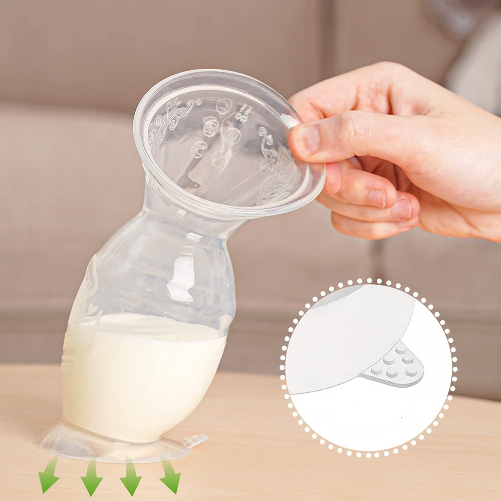 haakaa-150ml-manual-breast-pump-with-flower-stopper-and-75ml-ladybug-milk-collec image 3