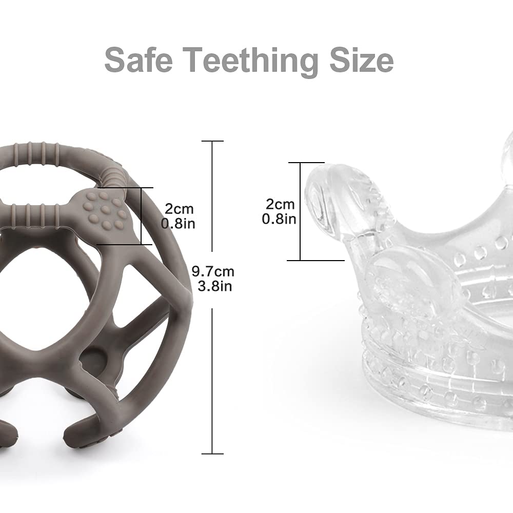 haakaa-silicone-crown-and-ball-teether-set-2-pack-super-soft-bpa-free-teething-t image 2