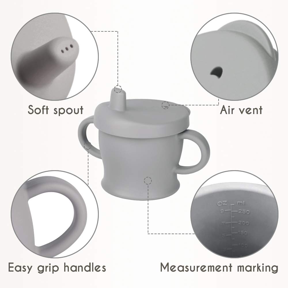 haakaa-sip-n-snack-cup-2-in-1-sippy-cup-snack-container-9-oz-250-ml-grey image 3