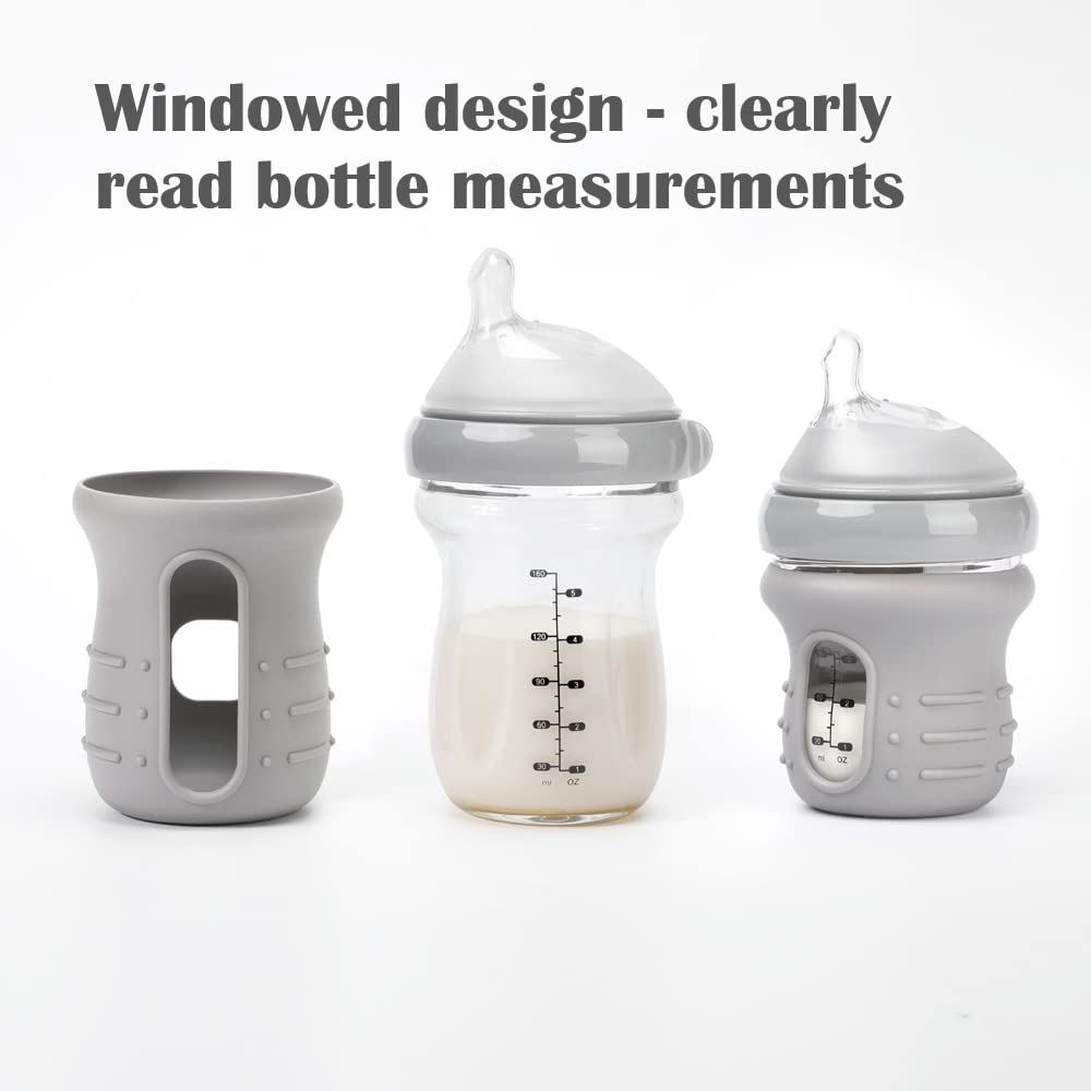 haakaa-glass-baby-bottle-sleeve-non-slip-silicone-cover-for-wide-neck-bottles-6o image 2