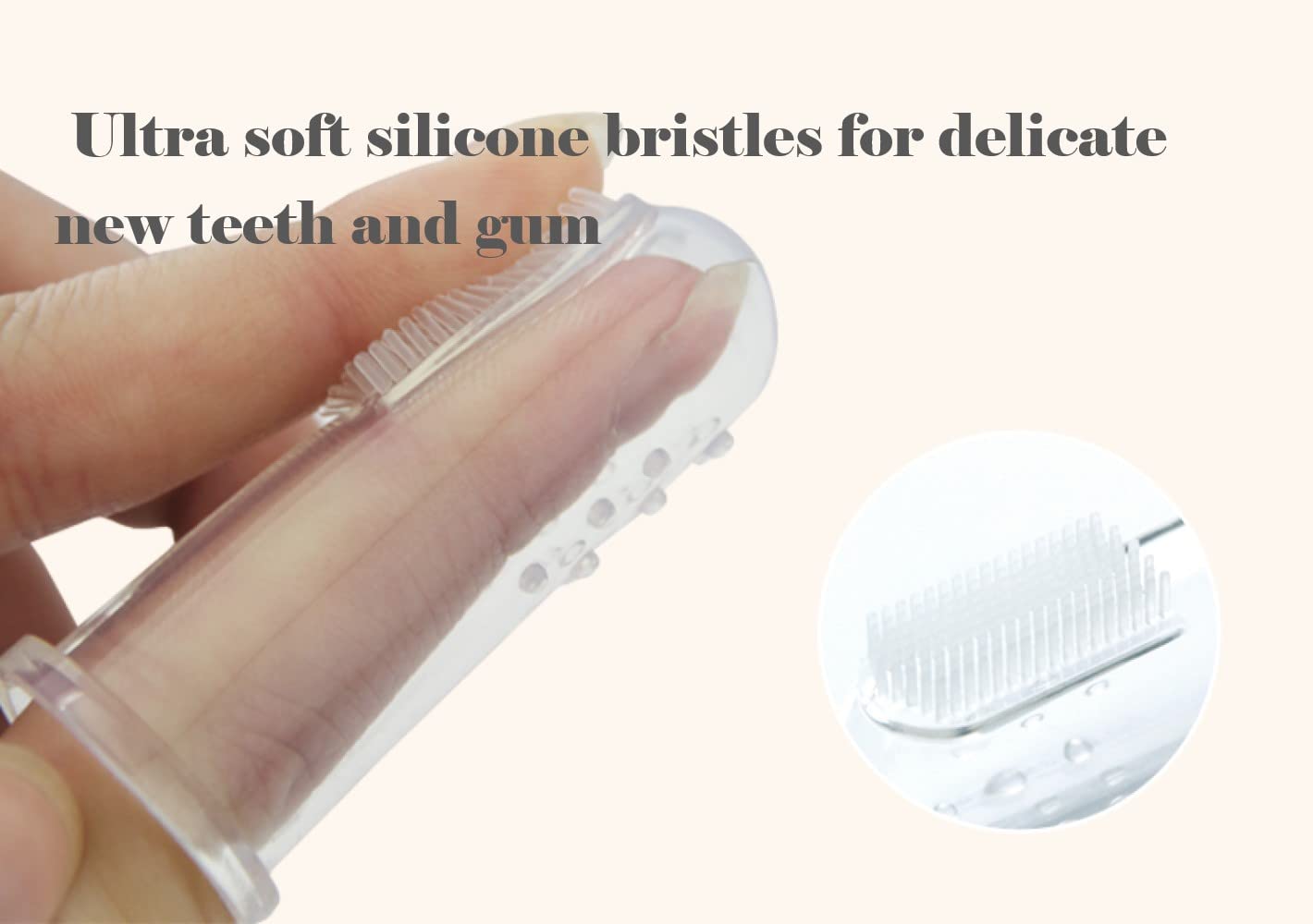 haakaa-silicone-baby-finger-toothbrush-set-2-pack-with-storage-case-360-bristles image 2