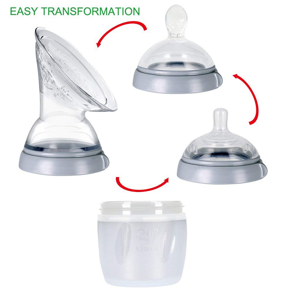 haakaa-gen-3-silicone-manual-breast-pump-kit-5-4oz-160ml-with-teat-and-feeding-s image 5