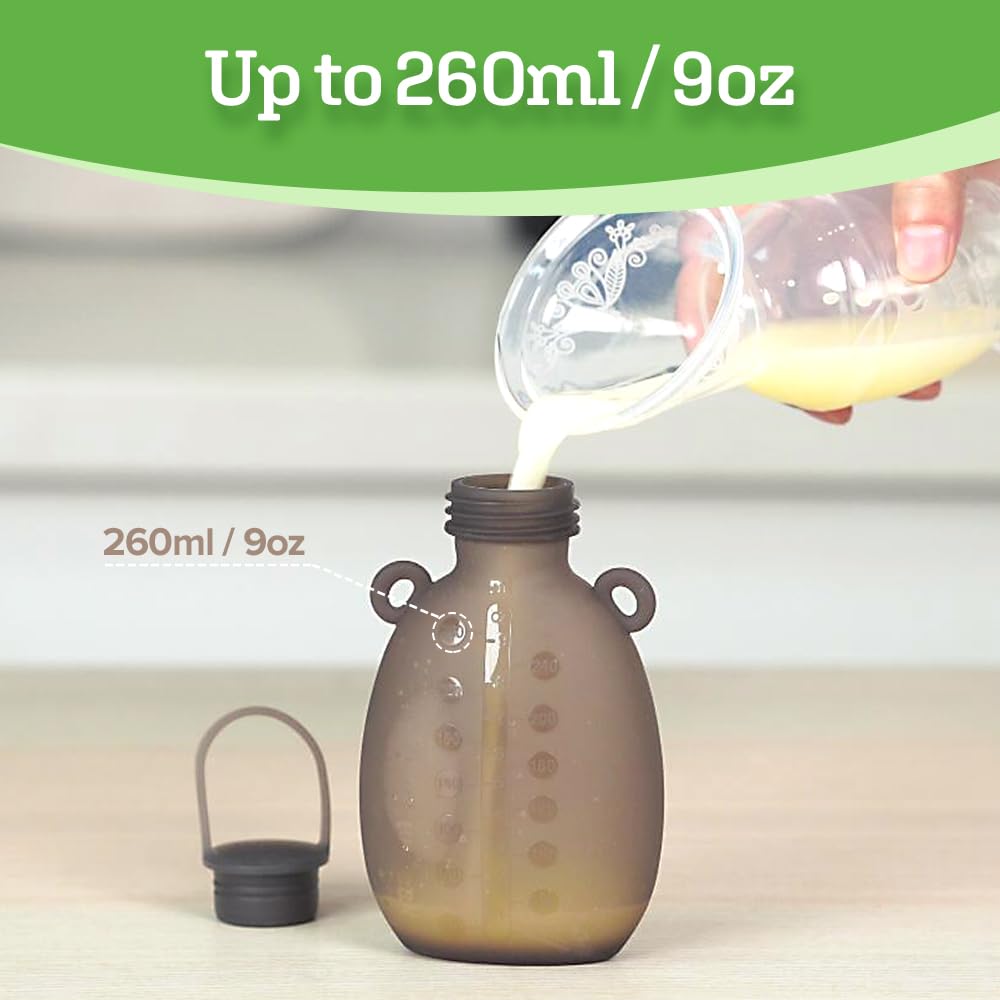 haakaa-happii-bear-silicone-breast-milk-storage-bag-reusable-baby-food-pouch-9-o image 2
