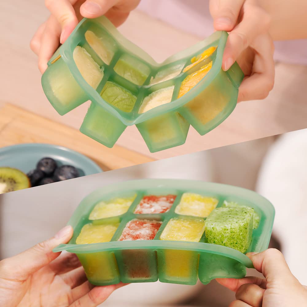haakaa-silicone-baby-food-freezer-tray-with-lid-8-compartments-1-5-oz-each-pea-g image 3