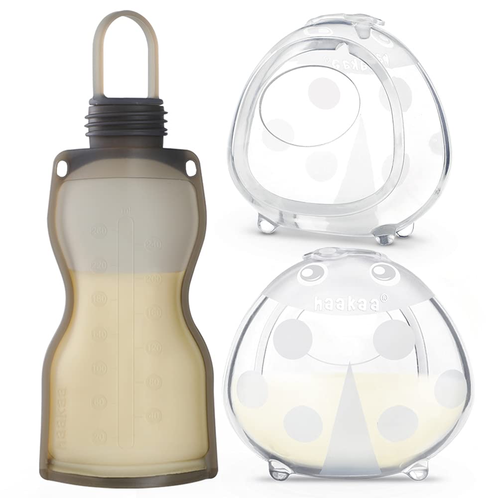 haakaa-manual-breast-pump-with-bag-combo-2-ladybug-collectors-260ml-storage-bag image 7