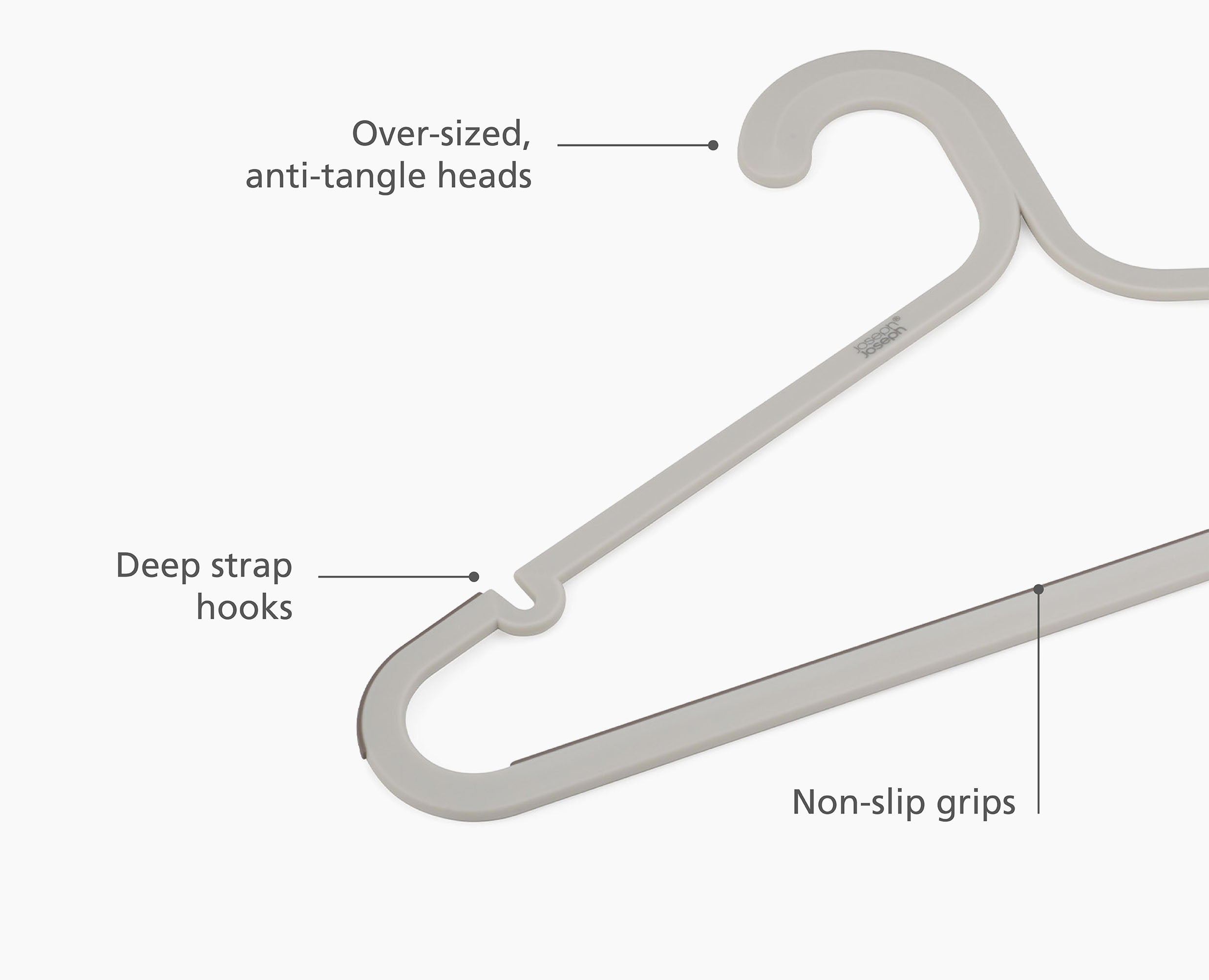 joseph-joseph-orderly-anti-tangle-clothes-hangers-set-of-5-ecru image 8