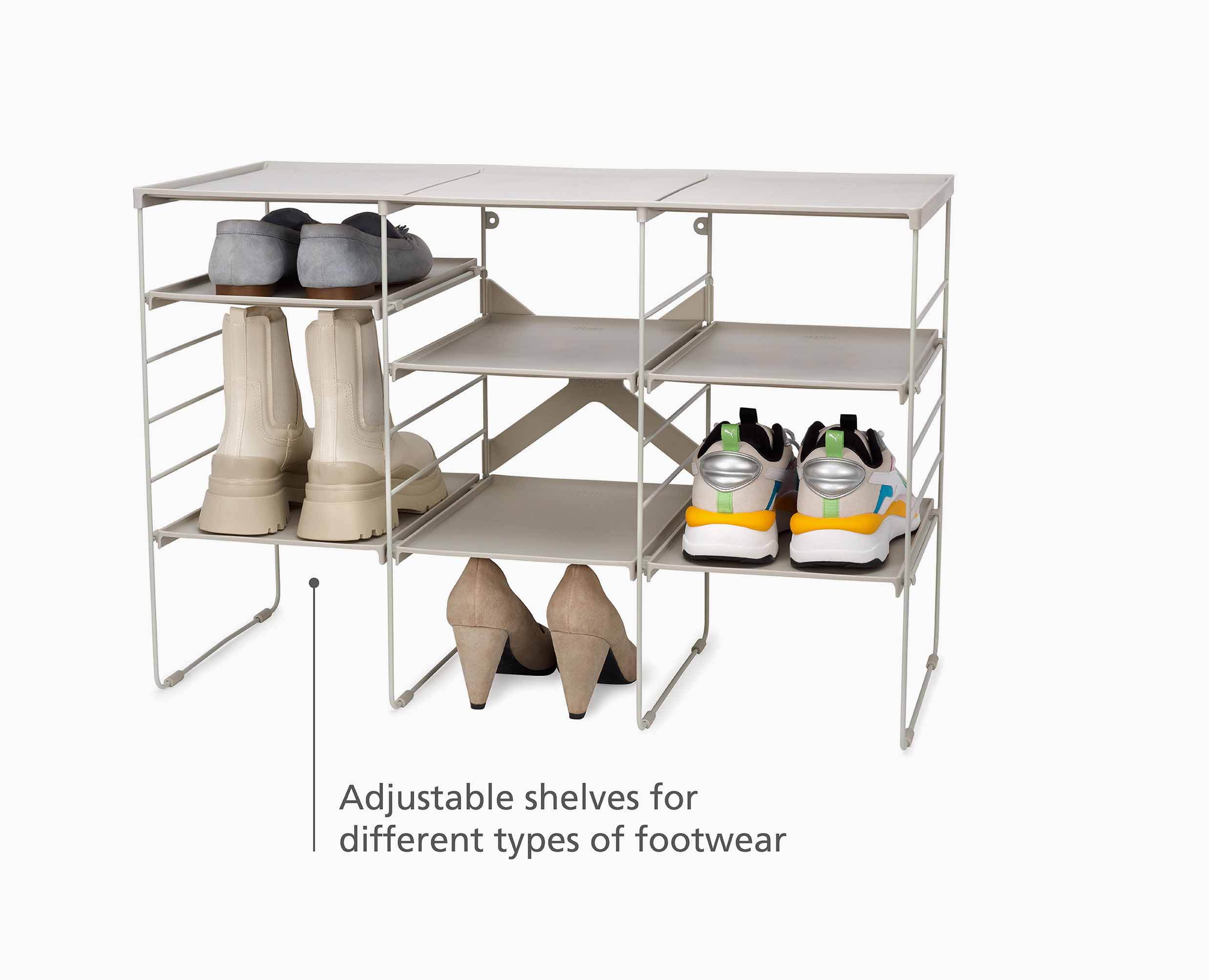 joseph-joseph-level-plus-large-adjustable-shoe-rack-ecru image 8