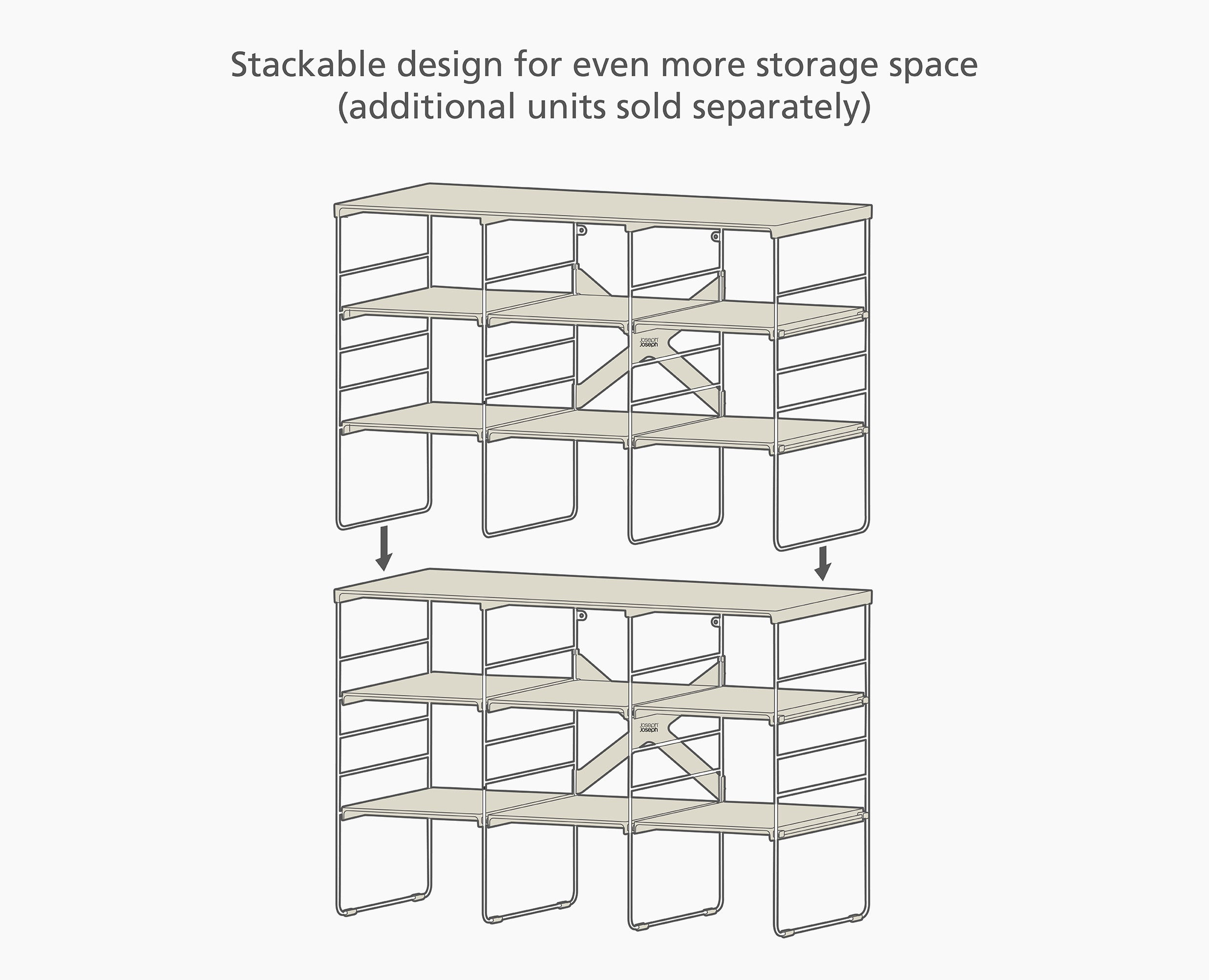 joseph-joseph-level-plus-large-adjustable-shoe-rack-ecru image 7