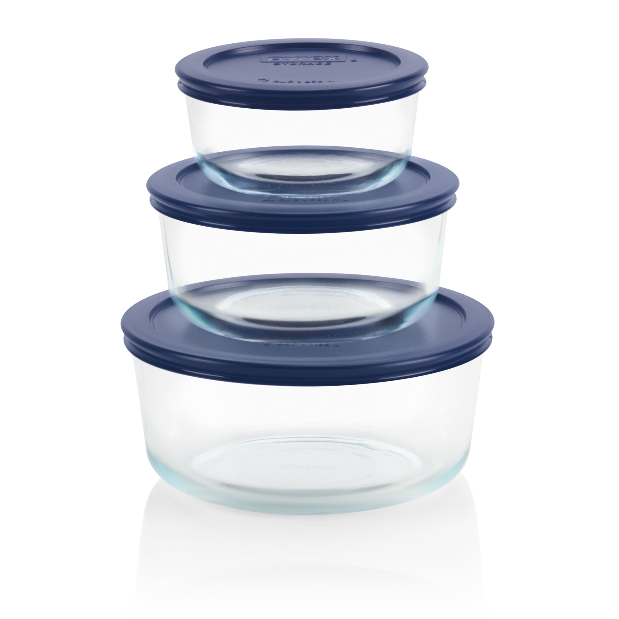 pyrex-simply-store-6-piece-round-glass-food-storage-set-with-blue-lids image 1