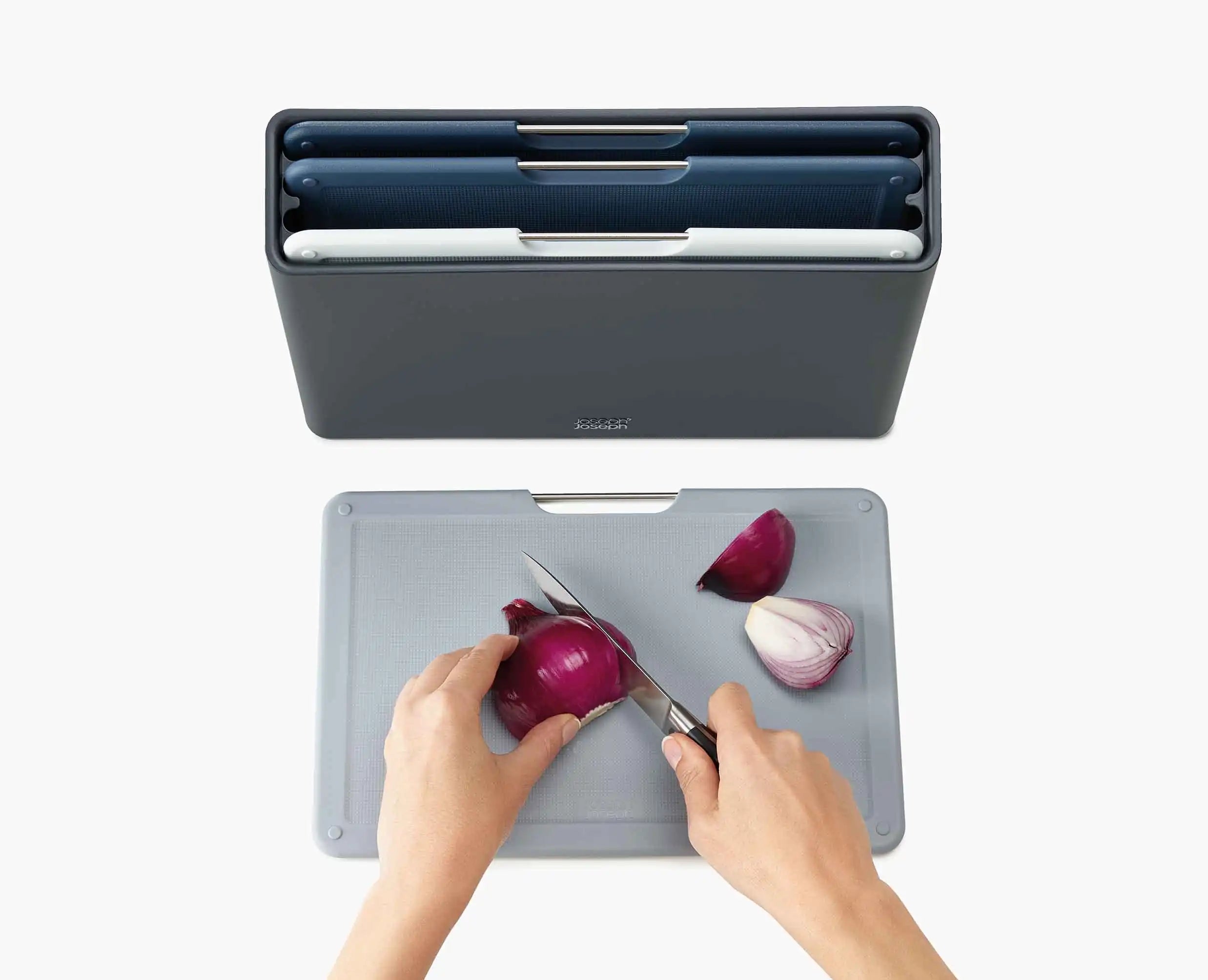 joseph-joseph-folio-4-piece-grey-chopping-board-set-with-storage-case image 5
