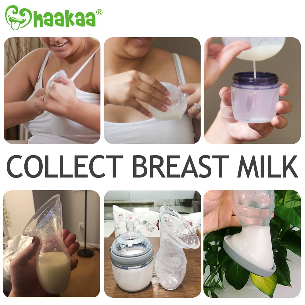haakaa-4-oz-manual-breast-pump-with-silicone-lid-and-2x-ladybug-milk-collectors- image 3