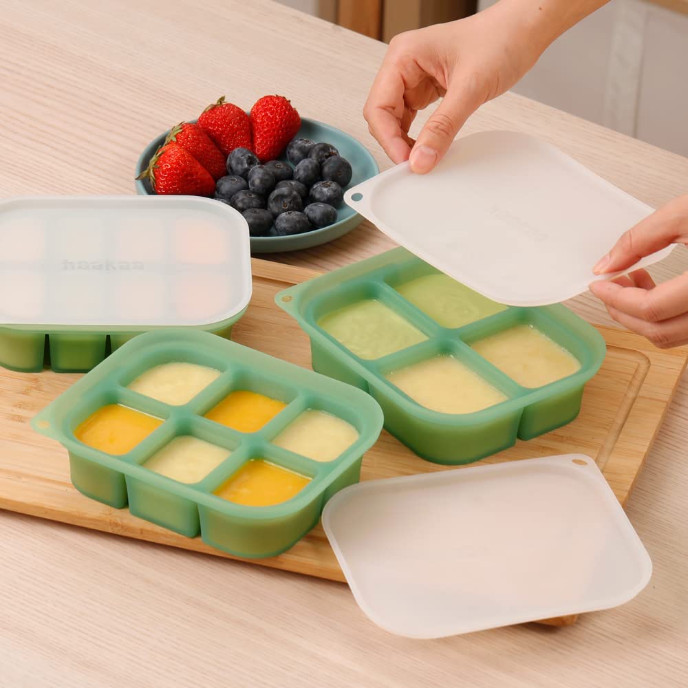 haakaa-silicone-baby-food-freezer-tray-with-lid-8-compartments-1-5-oz-each-pea-g image 7