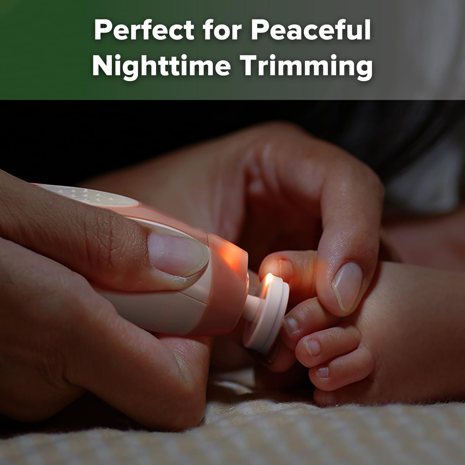 haakaa-electric-baby-nail-trimmer-kit-with-led-light-4-replacement-pads-2-adult- image 4