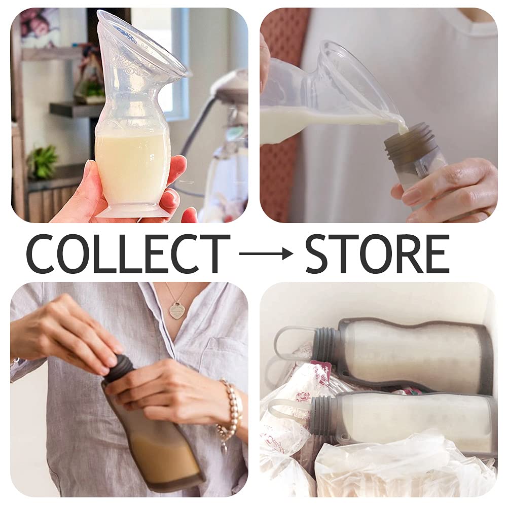 haakaa-manual-breast-pump-with-suction-base-silicone-storage-bag-combo-4oz-100ml image 2