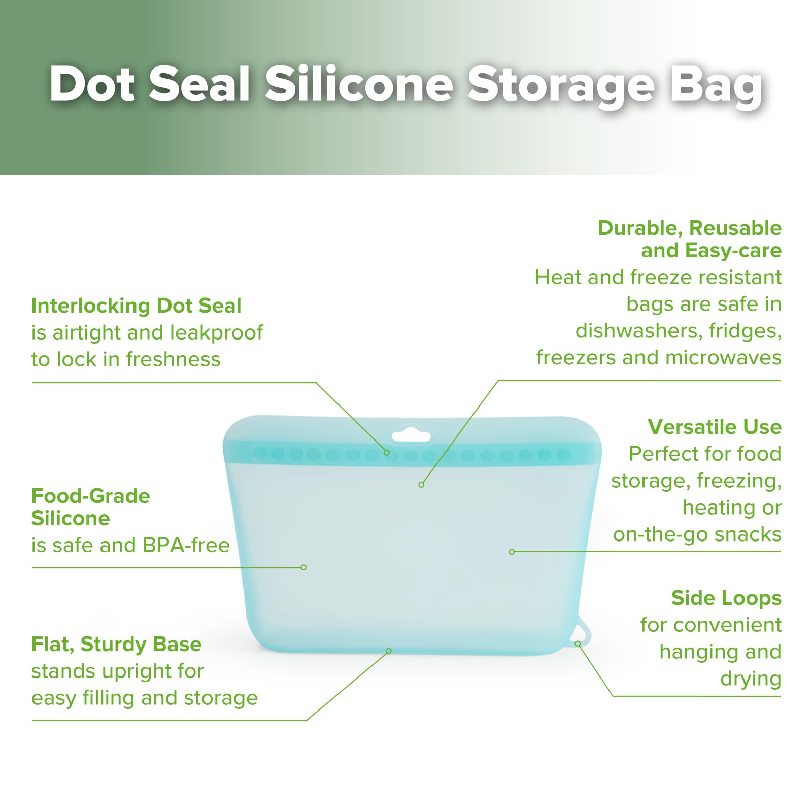 haakaa-dot-seal-reusable-silicone-food-storage-bags-3-pack-16oz-33oz-50-7oz-turq image 5