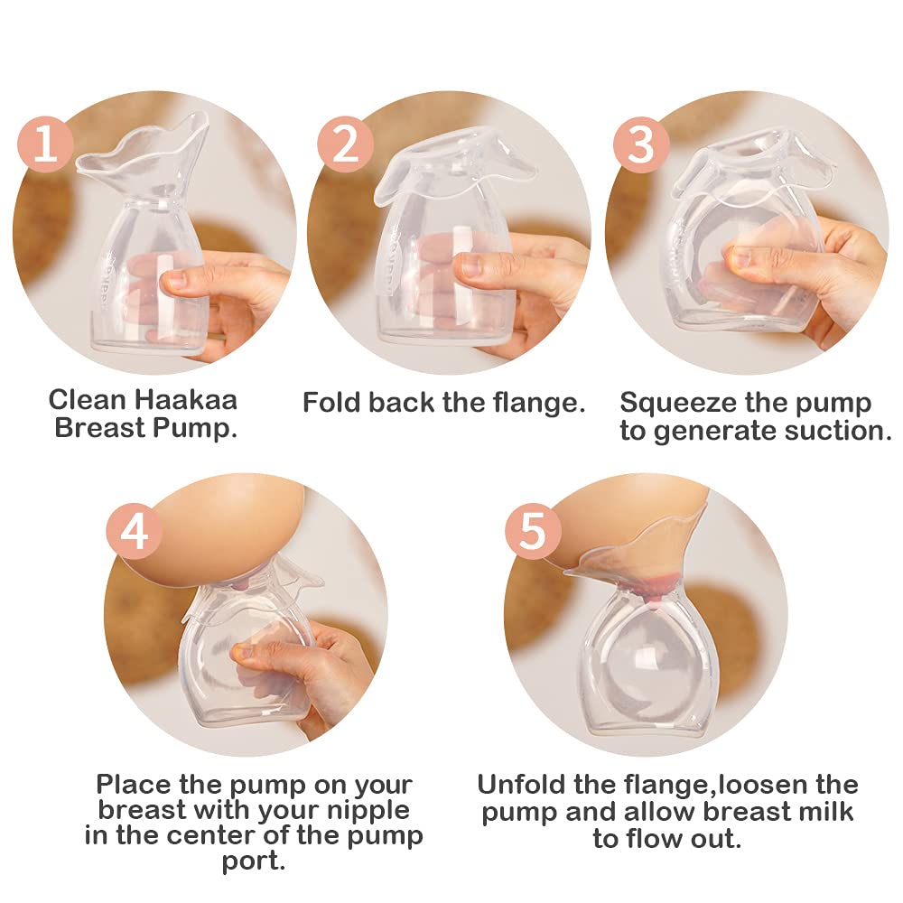 haakaa-manual-breast-pump-with-flower-stopper-silicone-strap-7oz-200ml-new-versi image 5